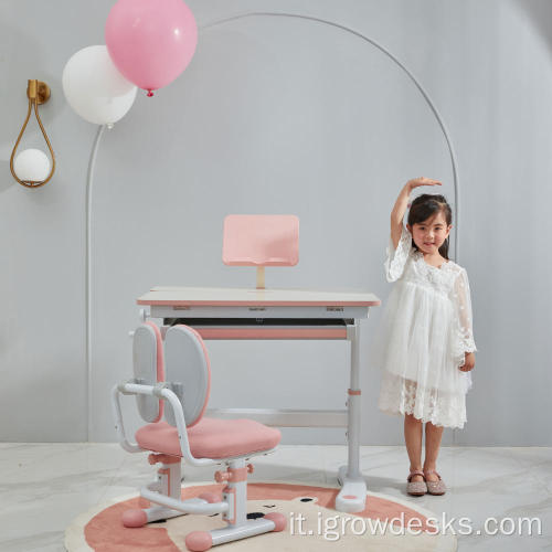 Tavolo e sedia di studio per mobili per bambini regolabili in altezza